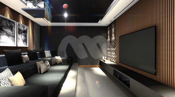 Sala de TV e Cinema com fino acabamento
