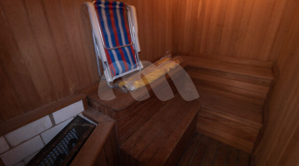 Imagem da sauna da belissima casa no Recreio na imobiliária de luxo RJ