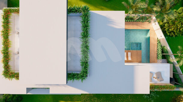 imagem da vista de cima da triplex à venda no Itanhangá no condomínio Jardim do Itanhangá