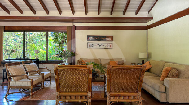 Imagem da sala de estar da casa com estilo clássico à venda no itanhangá