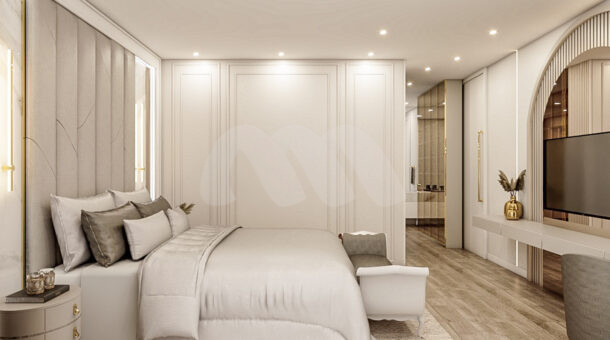 Imagem de quarto com cabeceira planejada da Casa Duplex contemporânea à venda no Recreio dos Bandeirantes