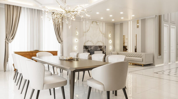 Imagem de sala de jantar com mesa e cadeiras da Casa Duplex contemporânea à venda no Recreio dos Bandeirantes